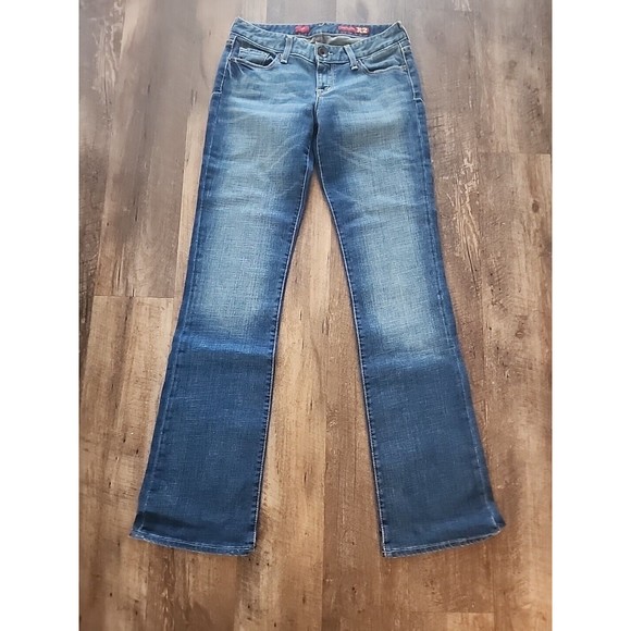 Express Denim - Express X2 Denim Laboratory Bootcut Jeans Womens Blue Distressed Denim Size 10 W